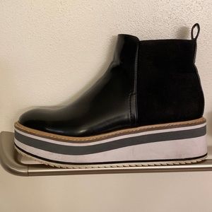 Patent leather ankle boots